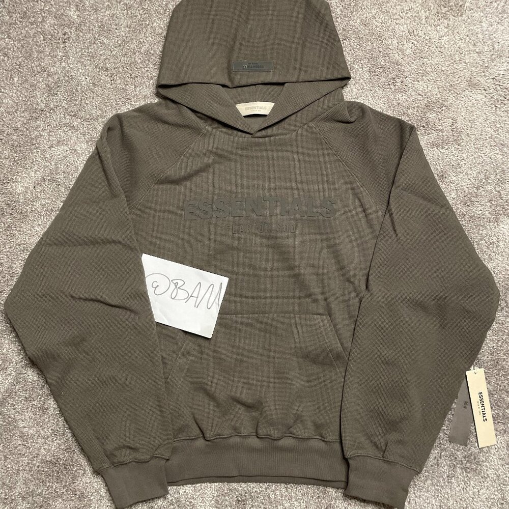 FOG - Fear of God Essentials Raglan Off Grey Black Hoodie - (READ DESCRIPTION)